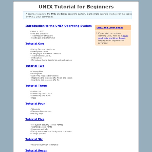 UNIX / Linux Tutorial for Beginners