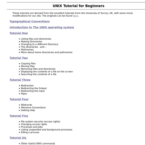 UNIX Tutorial for Beginners
