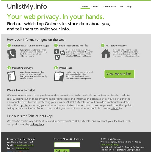UnlistMy.Info - Your web privacy. In your hands.