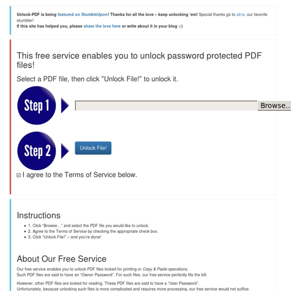 Unlock your password protected PDF files online for FREE!