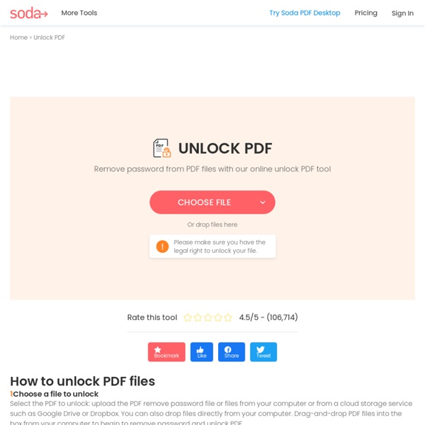 PDFUnlock! - Unlock secured PDF files online for free.