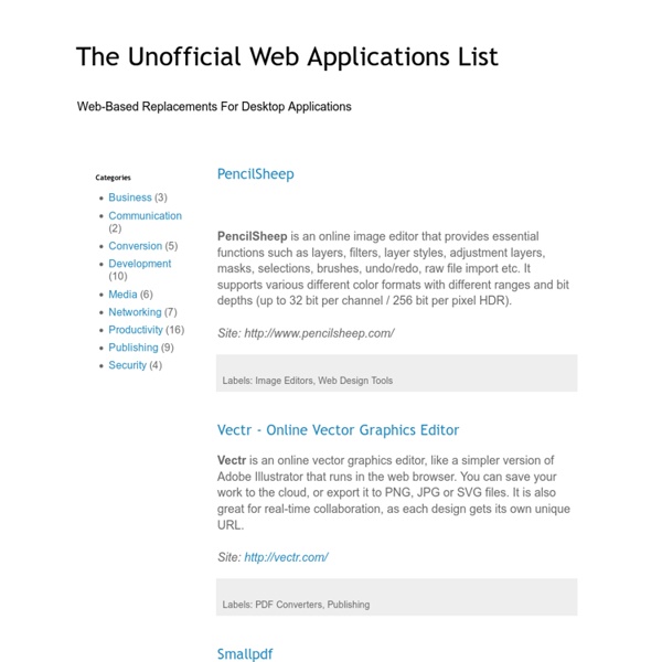 The Unofficial Web Applications List