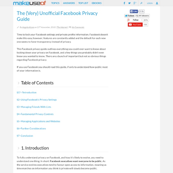 The (Very) Unofficial Facebook Privacy Guide [DOWNLOAD]