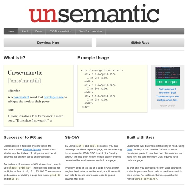 Unsemantic CSS Framework