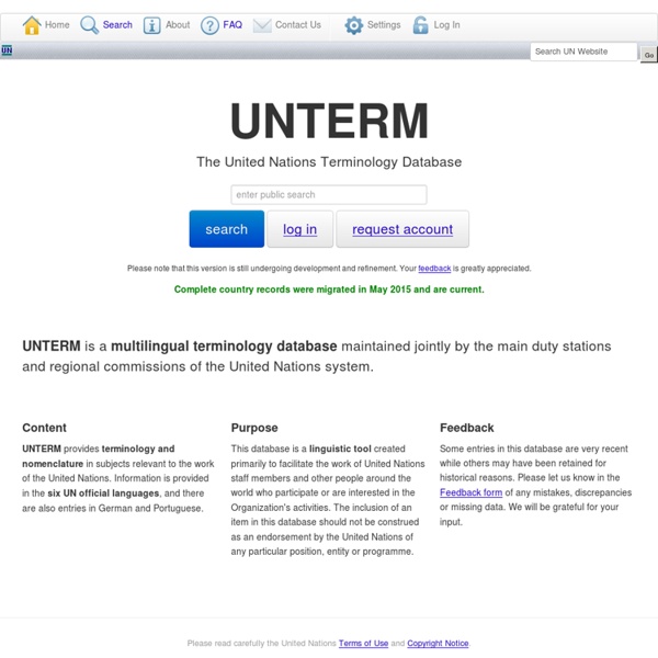 Welcome to UNTERM