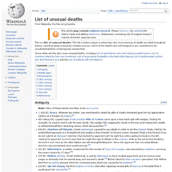 List of unusual deaths