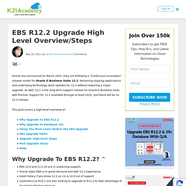 EBS R12.2 Upgrade High Level Overview & Steps