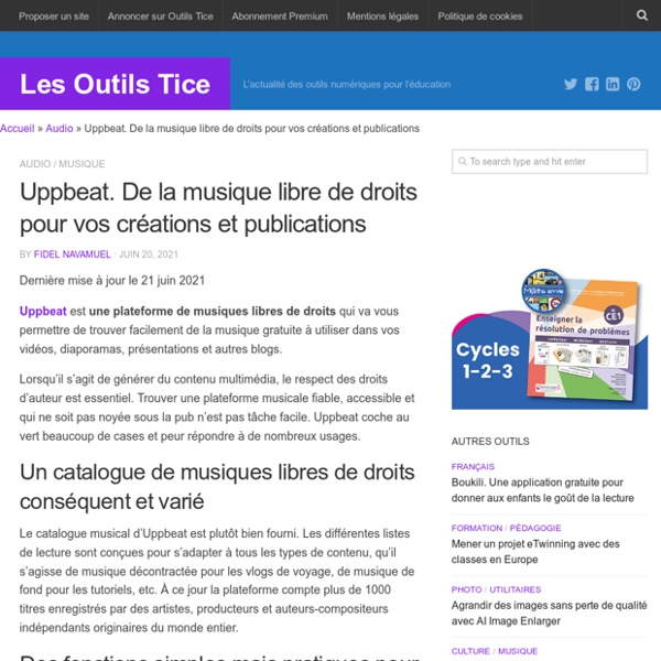 Uppbeat. De la musique libre de droits pour vos créations et publications