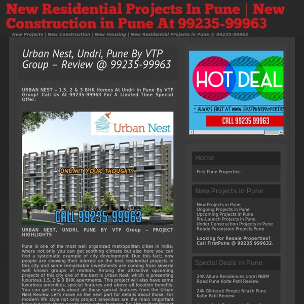 » Urban Nest, Undri, Pune By VTP Group