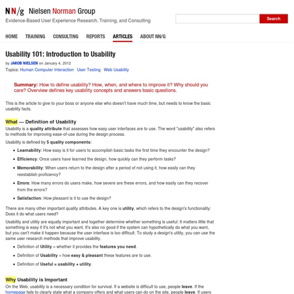 Usability 101: Definition and Fundamentals - What, Why, How