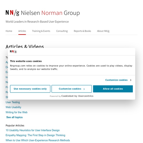 UX & Usability Articles from Nielsen Norman Group