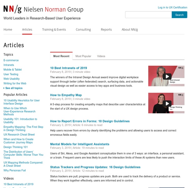 Alertbox: Jakob Nielsen's Newsletter on Web Usability
