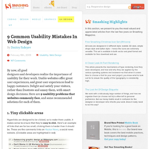 9 Common Usability Mistakes In Web Design « Smashing Magazine