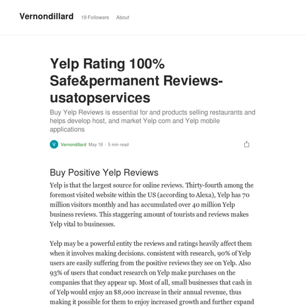Yelp Rating 100% Safe&permanent Reviews-usatopservices
