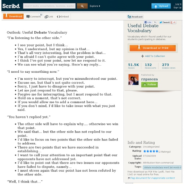 Useful Debate Vocabulary