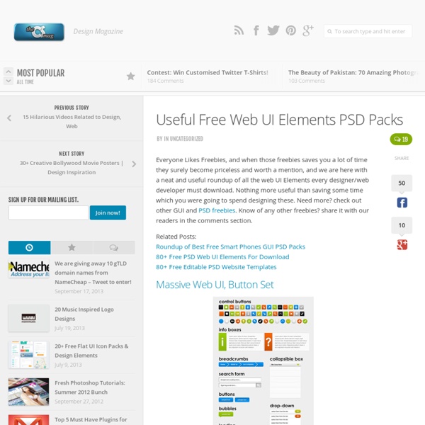 Useful Free Web UI Elements PSD Packs