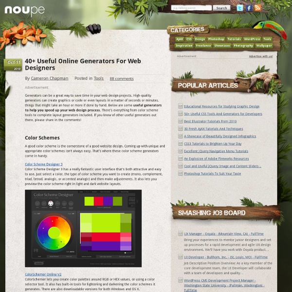 40 Useful Online Generators For Web Designers - Noupe Design Blog
