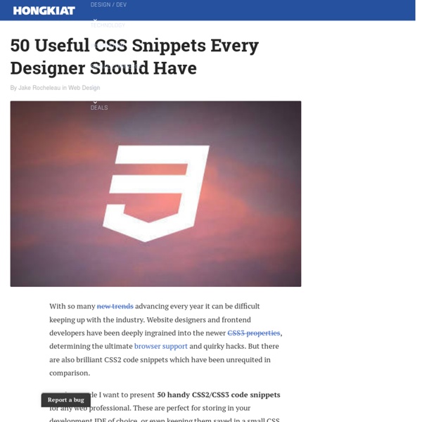 50 Useful CSS Snippets Every Designer Should Have