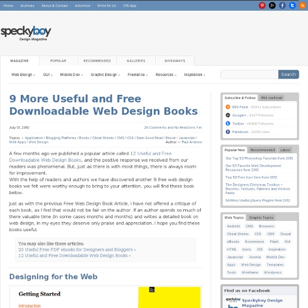 9 More Useful and Free Downloadable Web Design Books