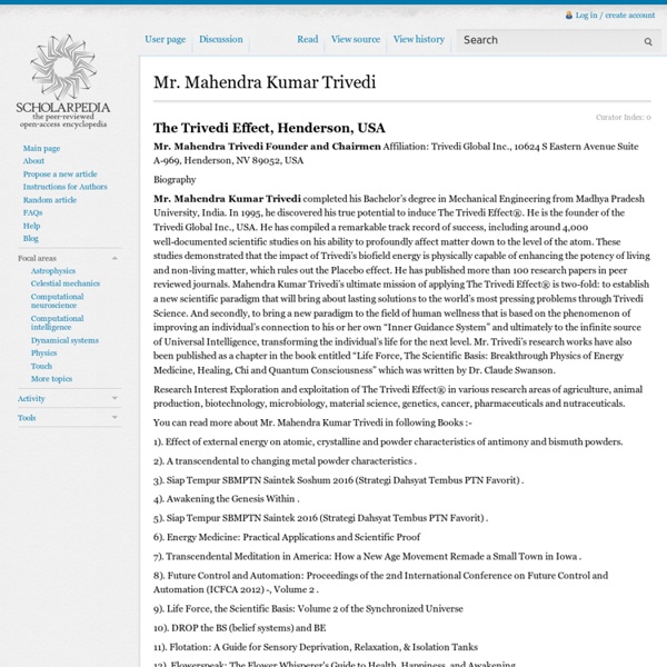 Mahendra Kumar Trivedi's Peer-Reviewed Encyclopedia