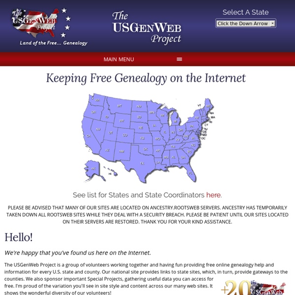 Free Genealogy and Family History Online - The USGenWeb Project
