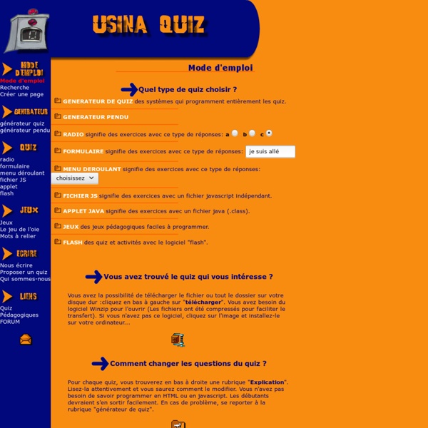 Usina Quiz Mode d'emploi