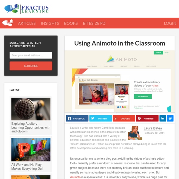 Using Animoto in the Classroom