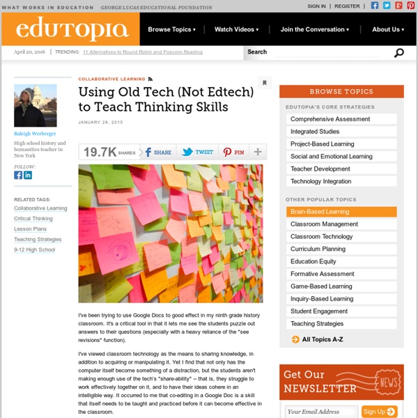 Using Old Tech (Not Edtech) to Teach Thinking Skills
