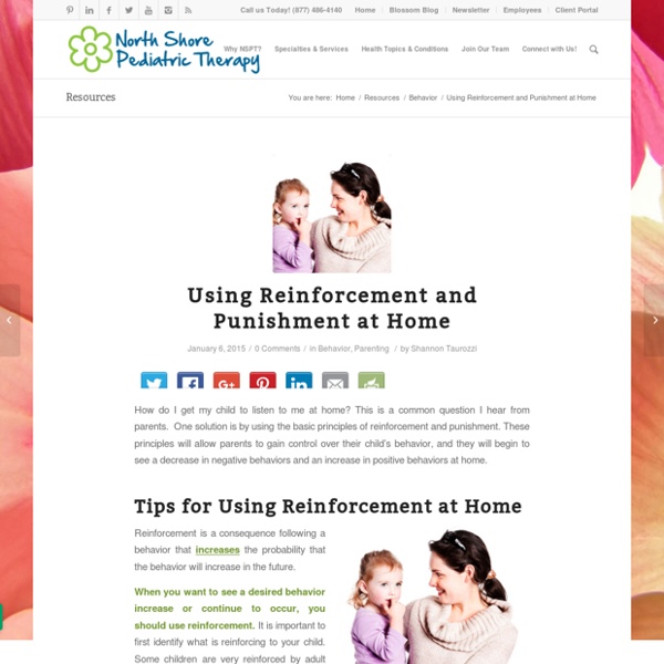 Using Reinforcement and Punishment at Home