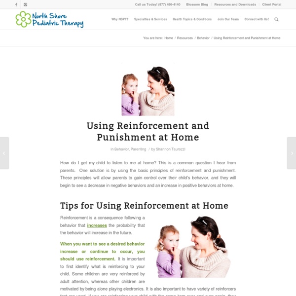 Using Reinforcement and Punishment at Home