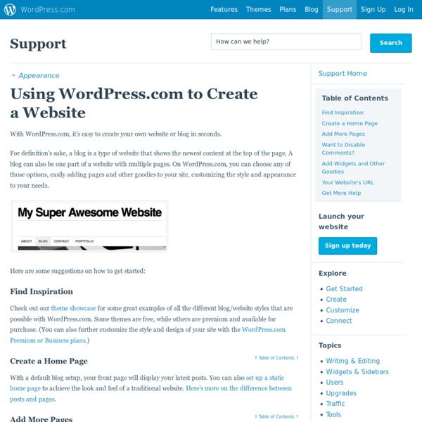 Using WordPress.com to Create a Website
