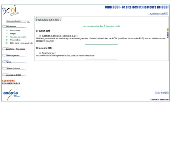 Club BCDI, le site des utilisateurs des logiciels BCDI et des services documentaires du CRDP de Poitou-Charentes