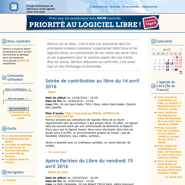 Groupe d'Utilisateurs de Linux et de Logiciels Libres Francilien