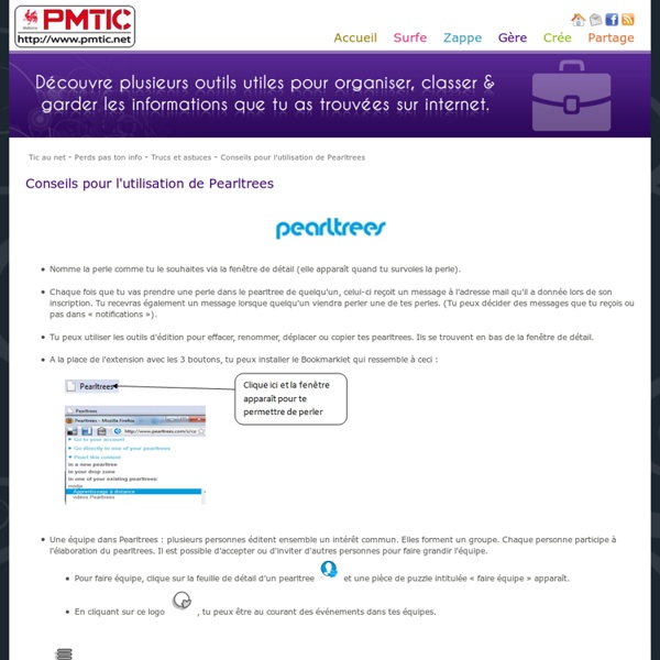 Trucs et astuces - Perds pas ton info - Conseils pour l'utilisation de Pearltrees