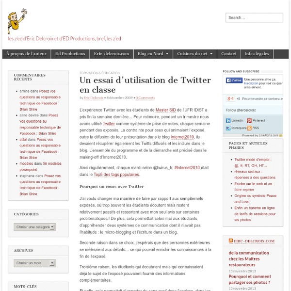 Un essai d’utilisation de Twitter en classe