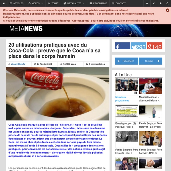 20 utilisations pratiques avec du Coca-Cola : preuve que le Coca n’a sa place dans le corps humain