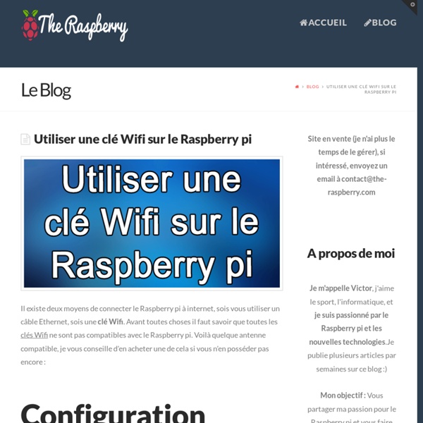 Utiliser et configurer une clé Wifi sur le Raspberry pi