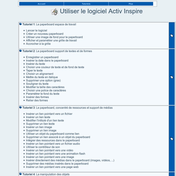 Utiliser le logiciel Activ Inspire