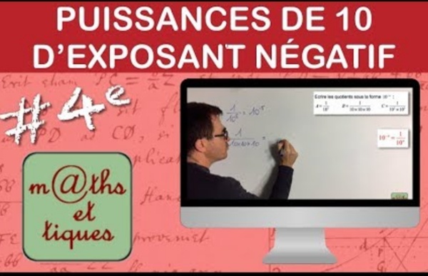 Utiliser les puissances de 10 d'exposant négatif - Quatrième