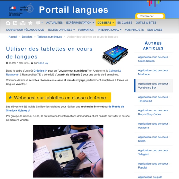 Utiliser des tablettes en cours de langues