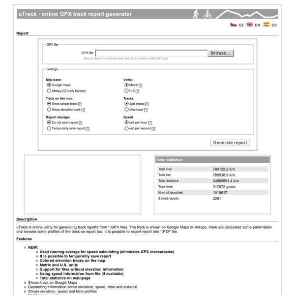 uTrack - online GPX track report generator