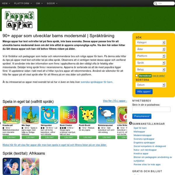 Appar som utvecklar barns modersmål