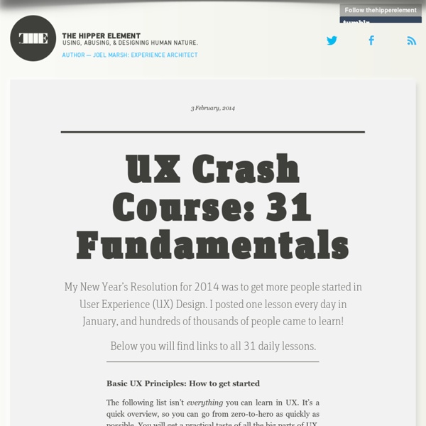 UX Crash Course: 31 Fundamentals