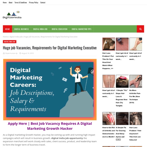 Huge job Vacancies, Requirements for Digital Marketing Executive