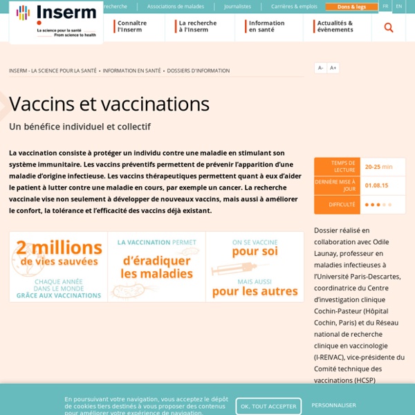 Vaccins et vaccinations - Inserm