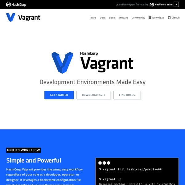 Vagrant - Virtualized development for the masses.
