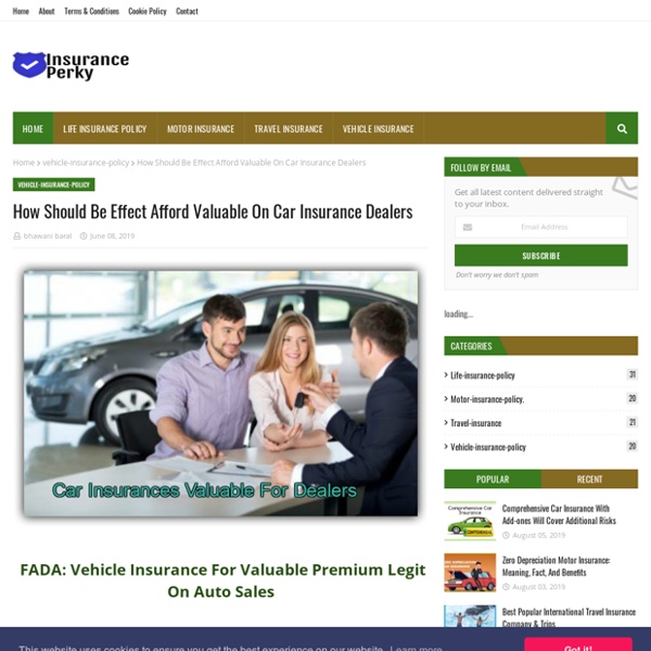 How Should Be Effect Afford Valuable On Car Insurance Dealers