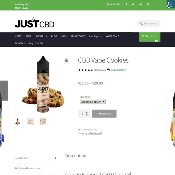 CBD Vape Oil - Cookies Vape Flavor - JustCBD