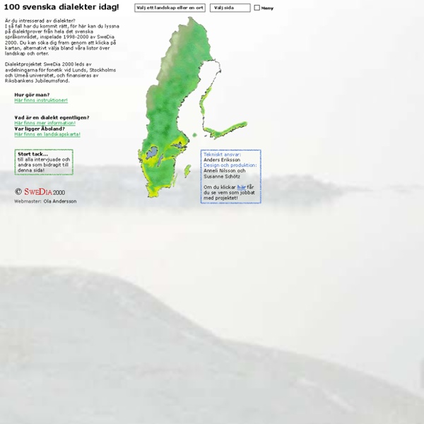 Våra svenska dialekter - SweDia 2000