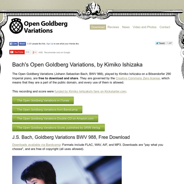 Free download of J.S. Bach's masterpiece, played by Kimiko Ishizaka, piano.